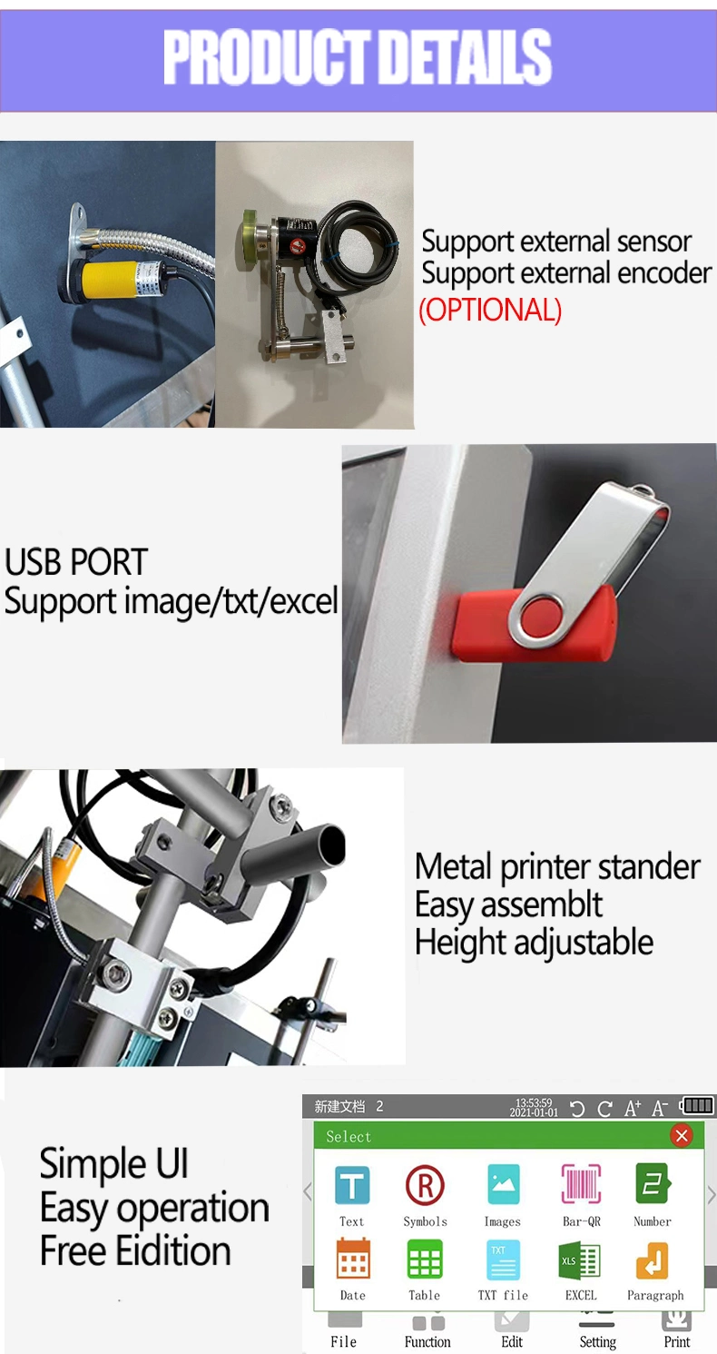 Industrial Automatic Tij Online Code Expiry Date Batch Lot Number Continuous Ink Jet Printing Machine Inkjet Printer